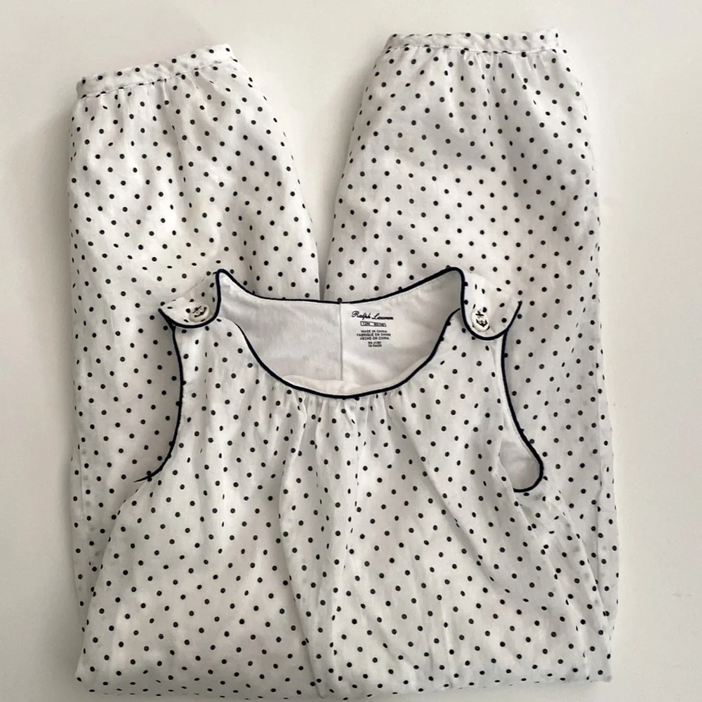 Ralph Lauren Baby Girls' Polka Dot Cotton One Piece Coverall size 12 months